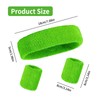 3 Pcs Green Headband and Wristbands Sweatbands Set,Retro 80s Gym