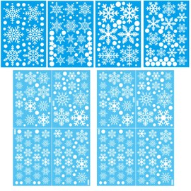 Qeedee Christmas Snowflakes Window Clings, 12 Sheet Snowflake Window Clings for Glass, Christmas Window Stickers Decor for Christmas Party, Classroom Home Office New Year Decorations, White
