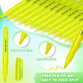 Tcevily 180 Pcs Yellow Highlighter Bulk Highlighters Markers Chisel Tip Highlighter Pens for School Classroom Office (180)