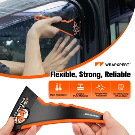WRAPXPERT Window Tint Squeegee Triangle Squeegee Corner Card Long Handle Window Film Scraper Edge Tool for Window Tinting, Vinyl Wrap, PPF Installation, 2 Pack, Medium Long Handle