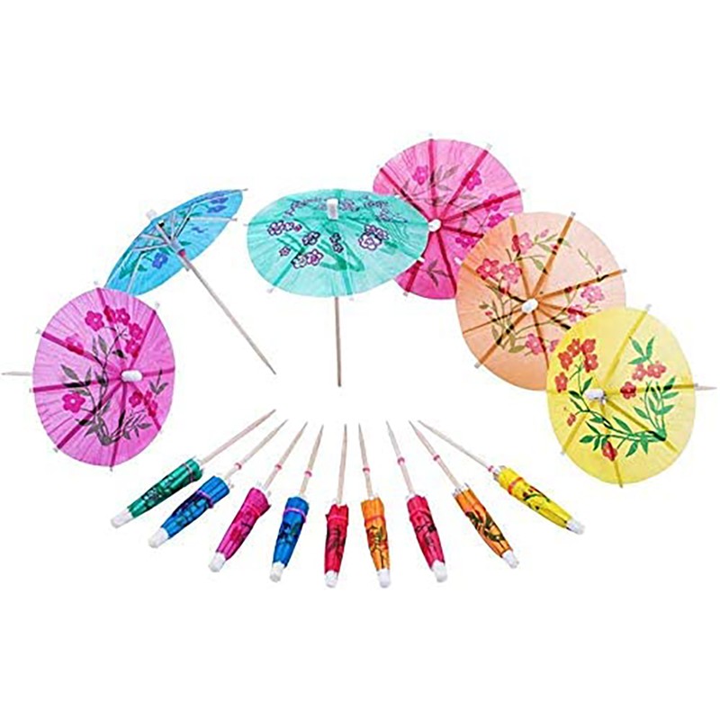 108 Pieces Hawaiian Tropical Party Decoration Set Leaves Flowers Umbrellas