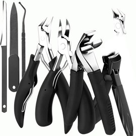 Cortauñas para hombres, juego profesional de 7 piezas adecuado para personas que padecen paroniquia, cortauñas gruesos mejorados ideales para usuarios de edad avanzada.