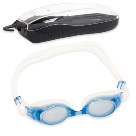 B&S Turtle View Unisex Adult Swimming Goggles UV Protection SWIPE Technology Anti-Fog Size Adjustable Eye Protection Water Goggles (Blue Advanced with SWIPE Technology)