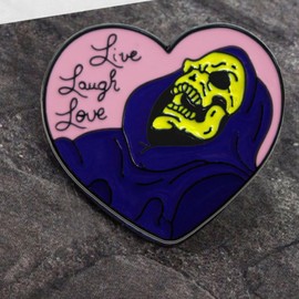 12 Pack live laugh love Lapel Pins Bulk - Metal Horror Skeleton Heart Cool Funny Brooch Badge Pin Gifts