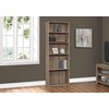 Monarch Specialties BOOKCASE-72 H/DARK TAUPE WITH 5 SHELVES Bookcase, Brown
