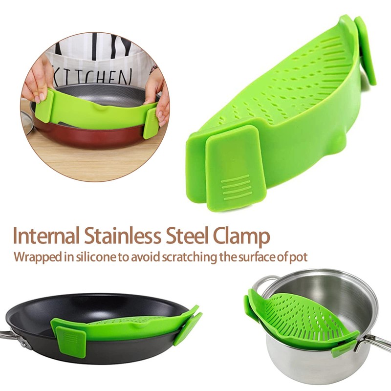 Clip on Strainer for Kitchen Pasta Strainer for Pots Heat