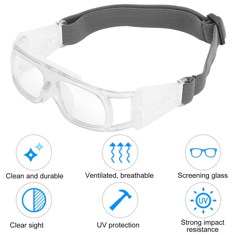AntiExplosion Basketball Glasses Football Goggles UV Protection Sport Eyeglasses(White )