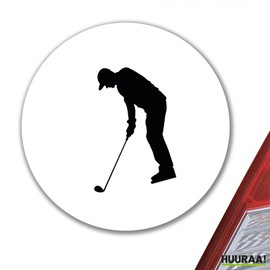 Huuraa Aufkleber Golf Silhouette Geschenk 10cm Sticker Golf Geschenkidee
