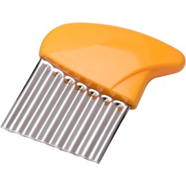 Vegetable Crinkle Wavy Chopper Cutter,New 2024 Crinkle Cutter Stainless Steel Potato Carrot Chip,French Fry Slicer Kitchen Gadget For Home Kitchen Camping,Mandolines and Slicers (Orange)