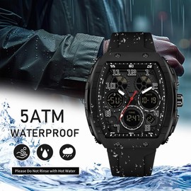 findtime Mens Digital Watch Tactical Military Watches for Men Waterproof Watch Analog Watch with 12/24H LED Backlight Alarm Countdown