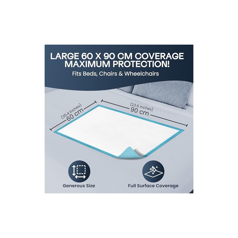 TANNESS 50 x Disposable Bed Pads - 90x60cm Pads Women