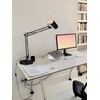 TORCHSTAR Tall Swing Arm Desk Lamp with Wooden Accent, Adjustable