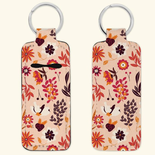 Cute Floral Flowers, Retro Boho, Y2K Pattern Lipstick Chapstick Holder