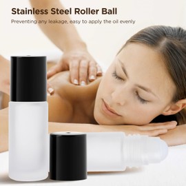 SESENSE Essential Oil Roller Bottles, 2PCS (50ml/30ml) Thick Glass Perfume Roller Bottles with Funnel and Dropper Glass Empty Bottles Beauty and Personal Care Tools for Fragrance (White, 50ML)