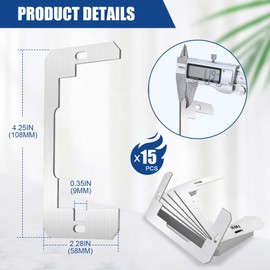 Wall Plate Spacer,Metal Flush Fit Leveling Plate Wall Outlet Spacer for Wall Outlet Repair And Loose Electrical Outlet Fix Silver 15PCS