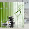 Aeici Shower Curtain 90x180cm Shower Curtain Washable Bamboo Green Pebble