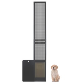 HANIML Medium Dog Door for Sliding Glass Doors Doggie Door Insert for Patio Pets Door with Lockable Panel & Magnetic Closure Easy to Install Ideal for Large Dogs Cats Black