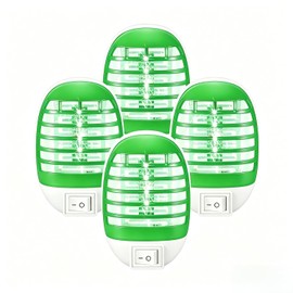 Plug in Bug Zapper, Indoor Bug Zapper Plug in for Flying Insect Fully Automatic Mosquito Trap with Led Light for Patio, Bedroom, Kitchen, Office Mosquito Repellent Green 4pack