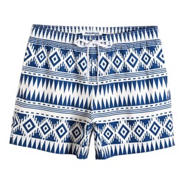 maamgic Mens Boys 80s 90s Vintage 4 Way Stretch Swim Trunks with Mesh Lining Quick Dry Swim Suits Board Shorts Bluewhite Medium