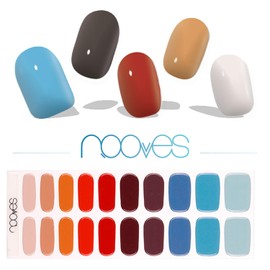 NOOVES NAILS Premium Precurry Gel Nail Wraps - Melody | Multicolor | Semi-Hardened Gel Nail Strips Semi Permanent Gel Stickers Gel Stickers