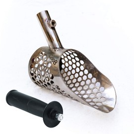 CooB Small Beach Sand Scoop Metal Detecting Hunting Tool Scout v2 Metal Detector Sand Scoop. Stainless Steel, Hexahedron Holes