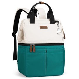 Maelstrom Cooler Backpack, 36 Cans Insulated Backpack Cooler, Soft Leakproof Double Deck Cooler Bag, Lightweight Lunch Backpack for Men & Women,Perfect for Beach Travel, Camping & Work-Beige green