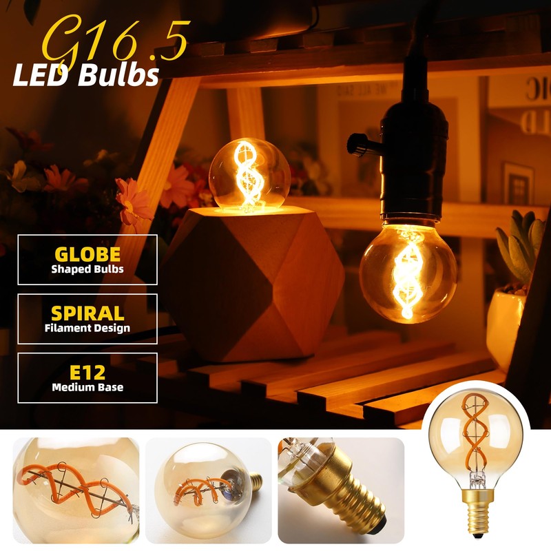 Genixgreen Dimmable LED Candelabra Bulb,Amber E12 LED Bulb Decorative Light