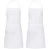 2 Packs White Apron, Adjustable Cooking Aprons, Waterdrop Resistant Kitchen