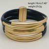 YKKZART Black Leather Btacelets for Women Leather Bangle Chunky Gold