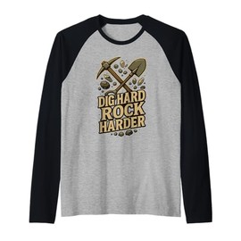 Rock Hound Geology Fossil Hunter Mineral Collector Gift Raglan Baseball Tee