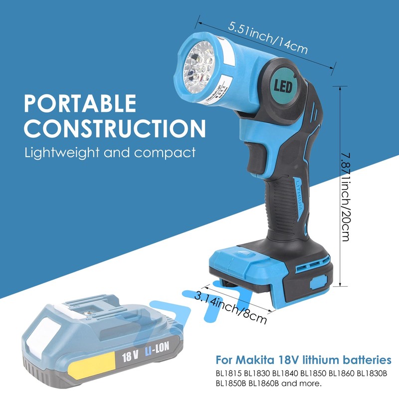 OTYTY LED Work Light for Makita 18V LXT Lithium Battery,