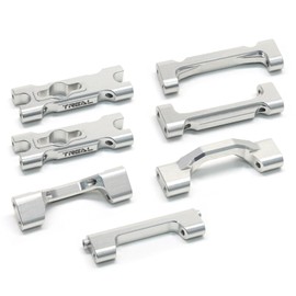 TREAL Aluminum 7075 Chassis Cross Brace Set (7pcs) for 1/18 Mini LMT Monster Truck(Silver)