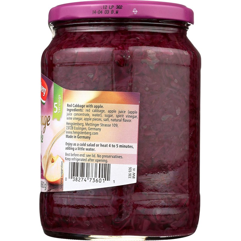Hengstenberg Cabbage Red Apple, 24 oz (2-Pack)
