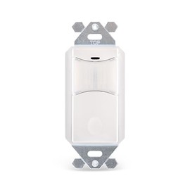 SENSORWORX SWX-123-WH Low Voltage Motion Sensor Light Switch with Dual Technology (PIR/Acoustic), Manual On, Adjustable Settings, Enhanced Detection, 12-24VAC/VDC, Wall-to-Wall Passive Infrared