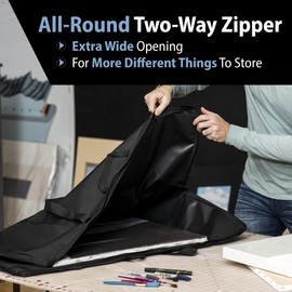 Sleek Space Art Portfolio Case. Soft Case Professional Portfolio with Multi Handles for Artwork Storage, Presentation Book Carrying, Artist Portfolio Bag, Kids Art, TV or Monitor Transport-24x36 Inch