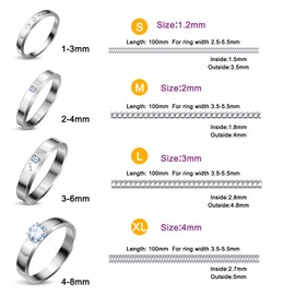 Hicarer 53 Pieces Ring Sizer for Loose Rings 8 Sizes Invisible Adjuster Fits 2-9.5mm Bands with Measuring Tool for Women Men Silicone Tightener EVA Foam Set with Polishing Cloth and Scissors