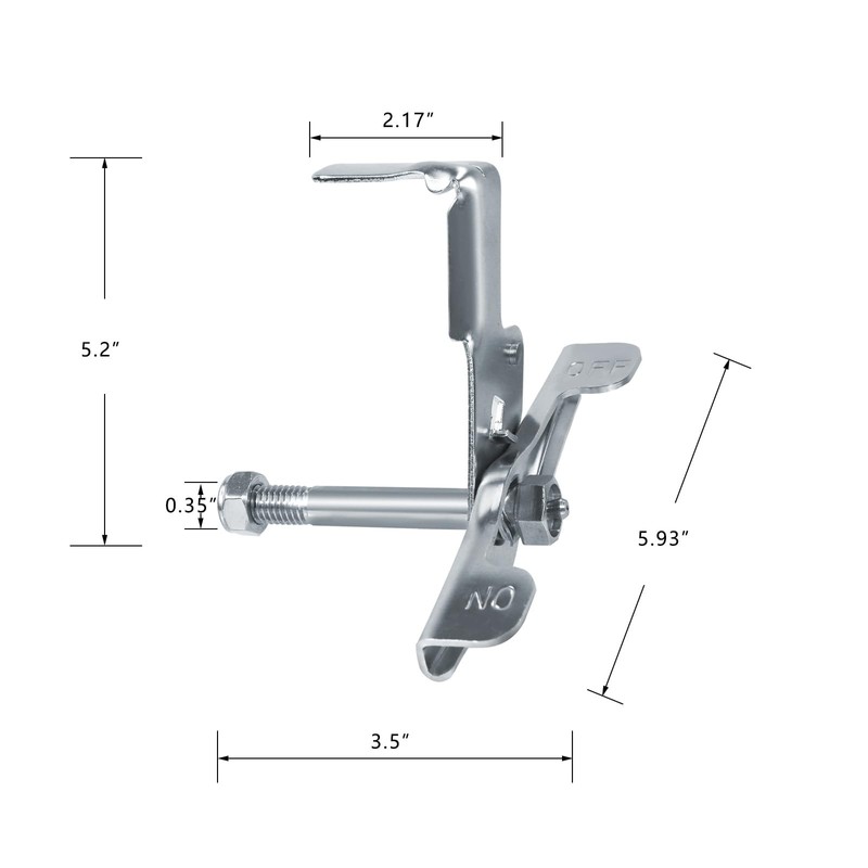 LONGRUNFORU 8 inch Caster Brake Kit, Tread Lock, Zinc Plated