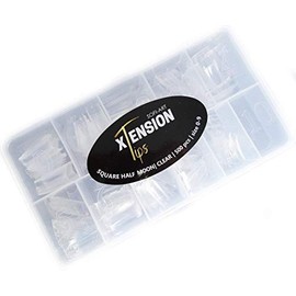 Sofi Art Xtension Nail Tips - Square Half Moon - Clear - 500 pcs 10 sizes