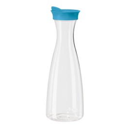 OGGI Clear Carafe w/Flip Open Lid - Ideal Juice Bottle, Clear Pitcher with Lid, Tea Pitcher, Water Carafe, 1.6 Lt(54Oz), Aqua