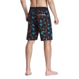 AXESEA Mens Swim Trunks Quick Dry Surf Long Elastic with Pockets Swimwear Bathing Suits No Mesh Lining Pineapple