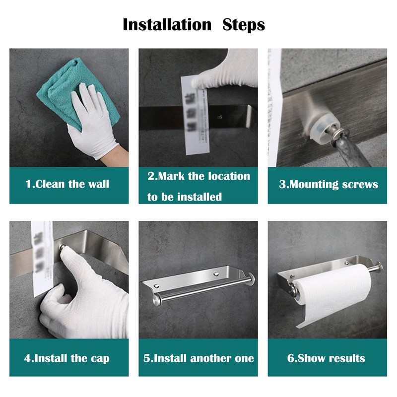 Kitchen Roll Holder Wall Mounted Stainless Steel Kitchen Roll Holder