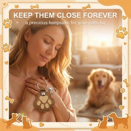 IBXWMNG 3 Portachiavi Raccogli Pelo per Cani e Gatti, Portachiavi Commemorativo in Pelle con Design a Zampa, Set da 3 Porta Pelo a Forma di Zampa per Animali