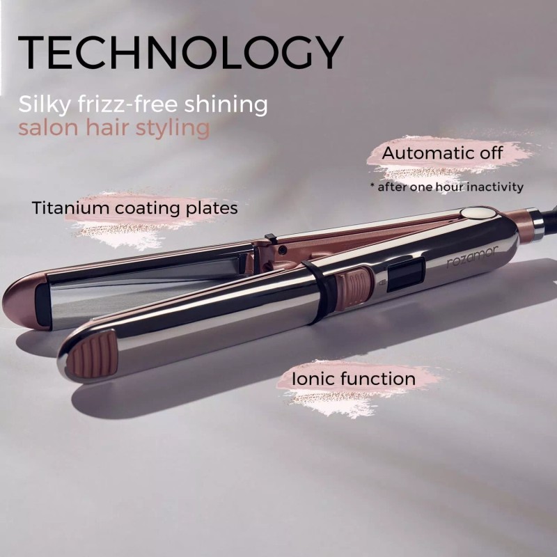 Rozamor Professional Flat Iron Hair Straightener, Titanium Ionic Hair Straightening,