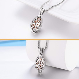 XIUDA Cremation Jewelry Urn Necklace for Ashes with Lotus Flower Memorial Cremation Necklace for Men