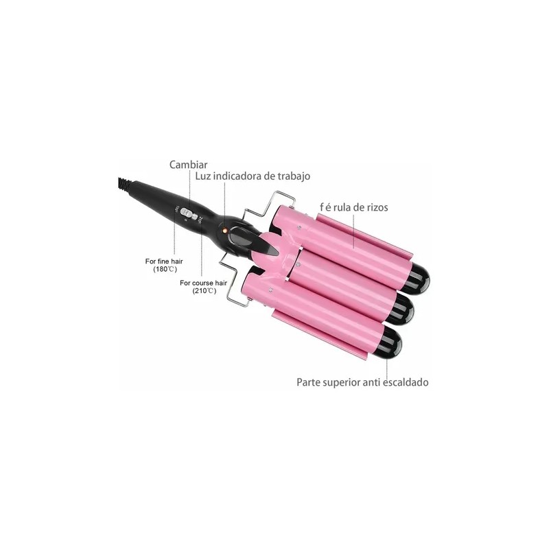 Rizadora De Cabello De 3 Barriles, 25mm Rizador De Pelo