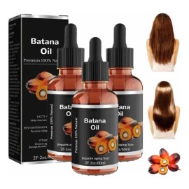 3pcs Aceite de Batana puro 60ml para crecimiento del cabello y anti caída. Óleo natural orgánico hidratante para reparación capilar, folículo y barba. Tratamiento intensivo pérdida de pelo unisex.