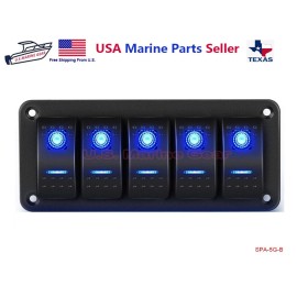 Mear Gear 5 Gang Switch Panel Toggle Rocker Switch Waterproof