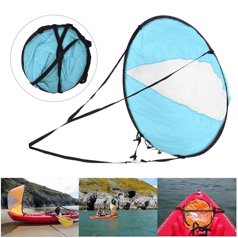Polyester Taffeta Durable Folding Kayak Wind Sail Transparent Window Canoe