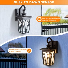 JYZ 15inch Dusk to Dawn Sconce Lights Wall Mount, Porch Lights,Light Fixtures Wall Mount for Patio Yard Hallway Doorway Garage
