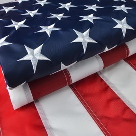 American Flag 2.5x4 Ft, US Flag/USA Flag with Oxford Polyester Material, Vivid Color, Sewn Stripes, Brass Grommets, Embroidered Stars, Perfect for Indoor/Outdoor Use